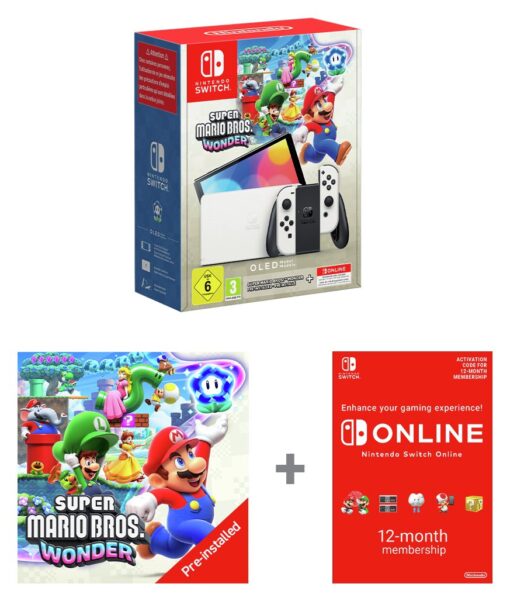 Nintendo Switch OLED Super Mario Bros. Wonder Bundle - White