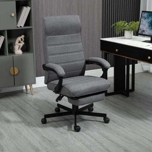 Office Chair, Computer Desk Chair, Fabric Swivel Chair With Adjustable Height And Rolling Wheels For Home Office Work Study, Grey