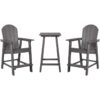 Outdoor Garden Bar Bistro Set High Table and Chairs Dark Grey Adirondack