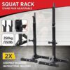 Pair Of Adjustable Squat Rack Standard 114-179cm, Squat Stands Portable Dumbbell Racks Stands For Home Gym