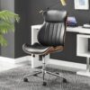 Parka Executive Office Chair - Elegant Upholstered Faux Leather & Wood