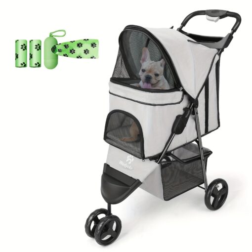 Pet Strollers Under 35 Lbs Small And Medium-sized Dogs And Cats, Folding Dog And Cat Strollers, 3 Wheel Cat Strollers, Cat And Dog Travel Strollers