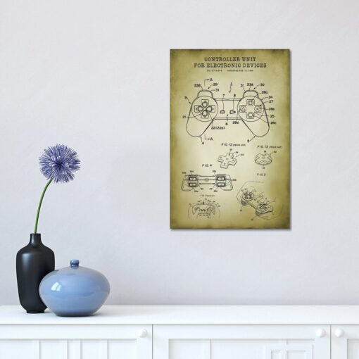 Playstation by PatentPrintStore - Wrapped Canvas Graphic Art Print