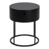 Polo Round Bedside Table in White and Black