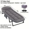 Portable Folding Bed, , 1 Folding Bed Mattress, Complimentary Blanket And Eye , Adult Camping Bed, Nap Nap Bed, Bed, Camping Bed, Suitable For , , ,