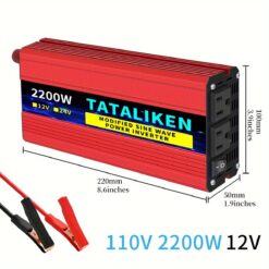 Power Inverter 1000w/2200w () Power 12v To Ac 110v Converter With Led Display, Easy To Carry (suitable For Mobile Phones, Laptops And Devices), Us