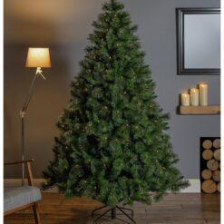 Premier Decorations 8ft Prelit Ridgemere Pine Christmas Tree