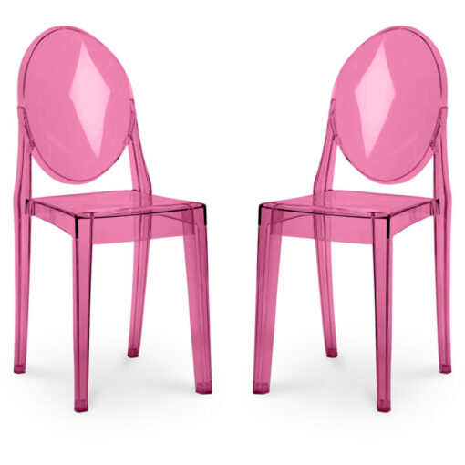 Privatefloor - Pack of 2 Transparent Dining Chairs - Victoria Queen