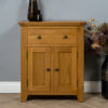 Quality Oak Small 2 Door Sideboard Hall Table Buffet