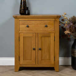 Quality Oak Small 2 Door Sideboard Hall Table Buffet