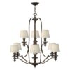 Reeder 9-Light Shaded Chandelier