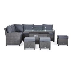 Replogle 9 Seater Rattan Effect Corner Sofa Set