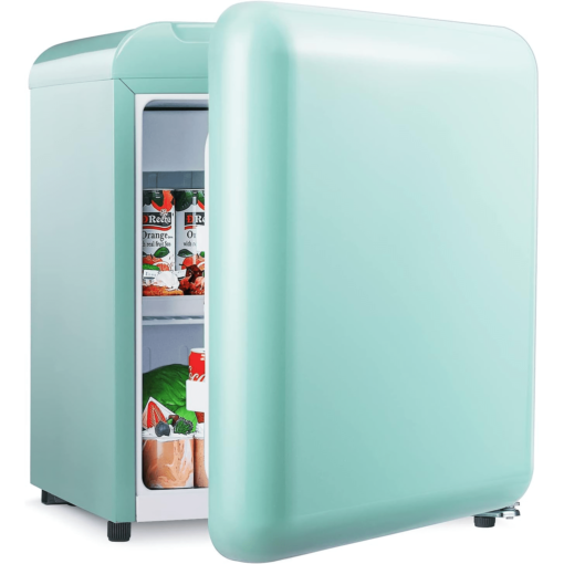 Retro Mini Fridge With Freezer, 1.7 Cu. Ft. Small Refrigerator With Removable Shelves, Mechanical Control, Recessed Handle, Small Fridge For Bedroom,