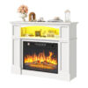 Russel Lark Manor Electric Fireplace with LED Storage Shelf