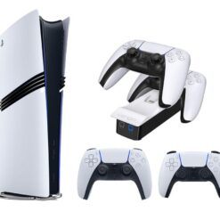 SONY PlayStation 5 Pro, PS5 DualSense Wireless Controller (White) & PlayStation 5 Twin Docking Station Bundle, White