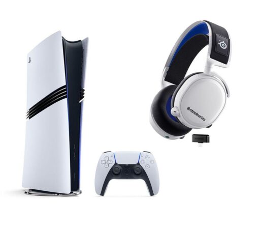 SONY PlayStation 5 Pro & Arctis 7P Wireless 7.1 Gaming Headset Bundle, White