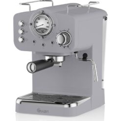 SWAN Retro Pump Espresso SK22110GRN Coffee Machine - Grey, Silver/Grey