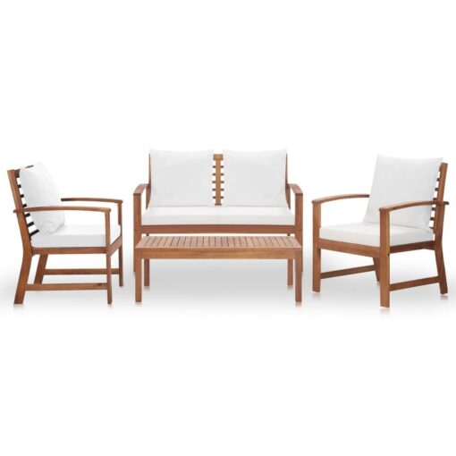 Saleem Solid Wood 4 - Person Seating Group with Cushions