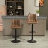 Set Of 2 Microfiber Retro Bar Stools