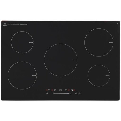 Sia INDH75BL 75cm Black Touch Control 5 Zone Induction Hob With Child lock