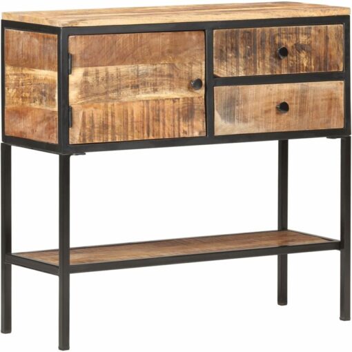 Sideboard 85x30x80 cm Rough Mango Wood Vidaxl