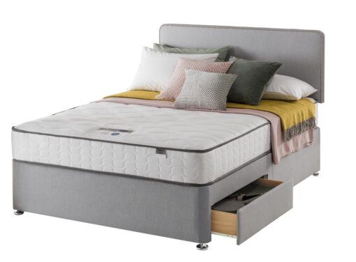 Silentnight Pavia Double Comfort 2 Drawer Divan Bed - Grey