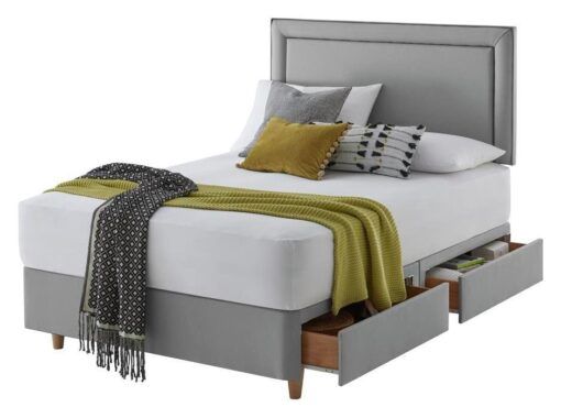 Silentnight Toulouse Kingsize 4 Drawer Divan Set - Grey