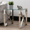 Silver Sofa Side Table for Living Room Furniture, End Table, Bedside Table - Chrome and Silver (Finishing Shiny Chrome)