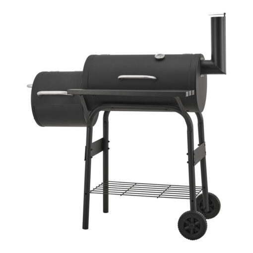 Smoker Grill Trolley Arielli 115 x 110 x 64cm Black [casa.pro]