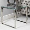 Sofa Side Table for Living Room Furniture, 55cm Bedside Metal Table, End Table - Chrome