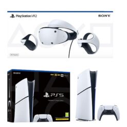 Sony PlayStation 5 Digital Edition (Model Group - Slim) & VR2 Gaming Headset Bundle, White