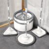 Spin Mop And Bucket System, Includes 3 Types Mop Heads, Dual Compartment Mop Bucket And Thick Washable Microfiber Mop Pads