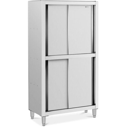 Stainless Steel Tall Cabinet Store Cupboard Sliding Doors Width 100 cm