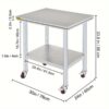 Steel Table 36x24 4 Worktable Casters Duty Table For Restaurant Portable