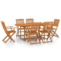 Steeves 7 Piece Garden Dining Set 180x90x75 cm Solid Wood Acacia