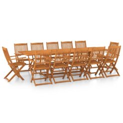 Steffan 13 Piece Garden Dining Set 280x90x75 cm Solid Wood Acacia