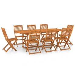 Steffey 9 Piece Garden Dining Set 220x90x75 cm Solid Wood Acacia