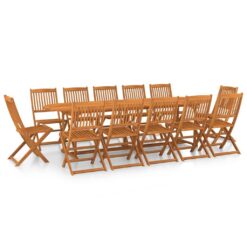 Steib 13 Piece Garden Dining Set 280x90x75 cm Solid Wood Acacia