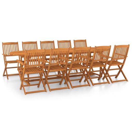 Stenberg 11 Piece Garden Dining Set 280x90x75 cm Solid Wood Acacia