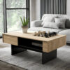 Stylish Mountain Ash & Black Coffee Table W110cm - Modern Design for Living Spaces