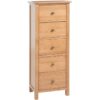 Tall Chest of Drawers 45x32x110 cm Solid Oak Wood vidaXL