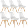 Tectake - Dining Chairs Frederikke Set of 6 - padded, ergonomic shape - white