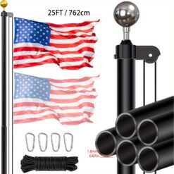 Telescopic Kit, Aluminum Telescoping Flagpole, In Poles 3x5 For , Residential Or