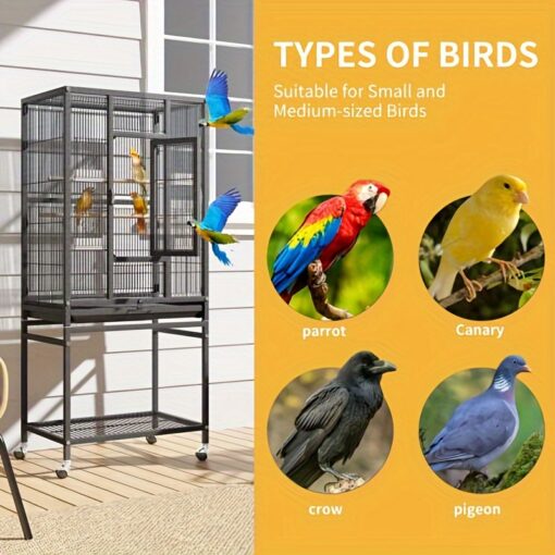 Terraloom 53 Inches Bird Cage Seed Catcher & Birdcage Cover, Bird Cages For Parakeets, Parrot, Cockatiel, , Finch Cage For Birds