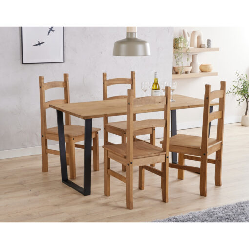 Texas large dining table + 4 chair Set, 1xTXTB3 + 2xCR105(pairs)