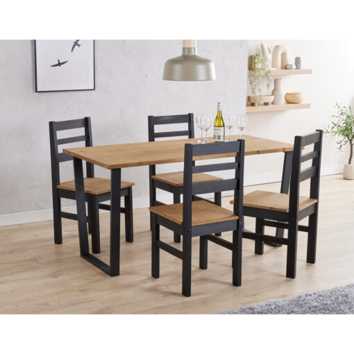 Texas large dining table + 4 linea chair Set, 1xTXTB3 + 2xCRB107(pairs)