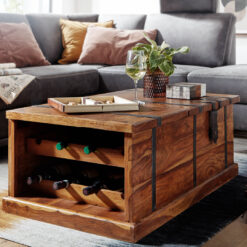 Timur Solid Wood Solid Coffee Table with Storage