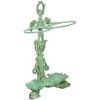 Umbrella stand in cast iron with antique green finish