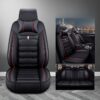 Universal Fit Full Set Car Seat Covers, 5-seats Luxury Pu Leather Cushion, All-season Protection With Full Coverage, Vehicle Interior Accessories,