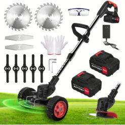 Upgraded , 24v 2x4.0ah Battery Operated, / Edger/-/ , 3 Types Blades String For Lawns